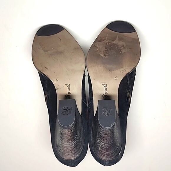 PAUL GREEN MALIBU SLICED ZIP ANKLE BOOTIES BLACK NUBUCK NWOB SIZE 8.5 - Picture 14 of 16